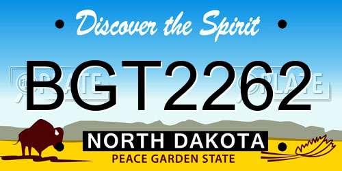 BGT2262 North Dakota License Plate