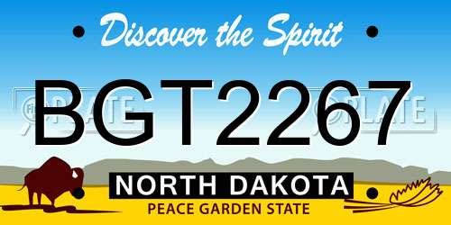 BGT2267 North Dakota License Plate