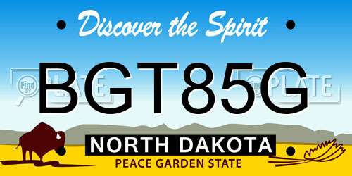 BGT85G North Dakota License Plate