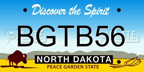 BGTB56 North Dakota License Plate