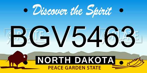 BGV5463 North Dakota License Plate