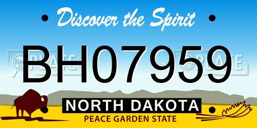 BH07959 North Dakota License Plate