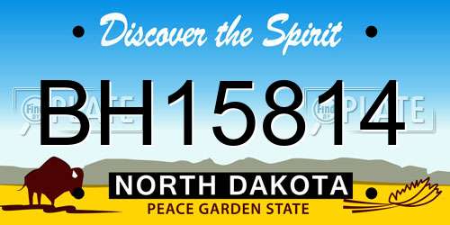 BH15814 North Dakota License Plate
