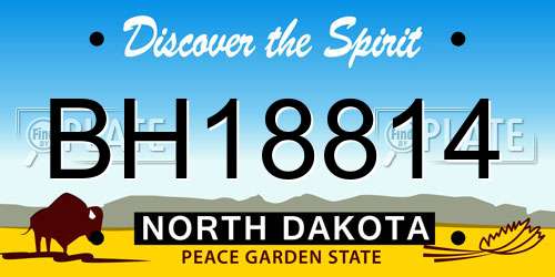 BH18814 North Dakota License Plate