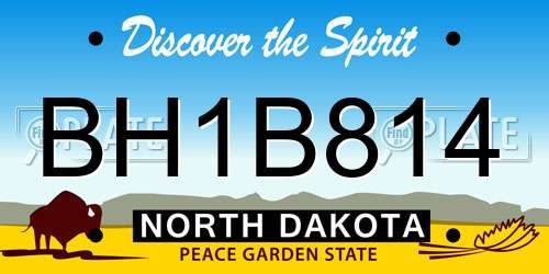BH1B814 North Dakota License Plate
