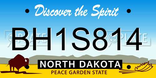 BH1S814 North Dakota License Plate