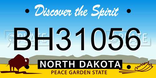 BH31056 North Dakota License Plate
