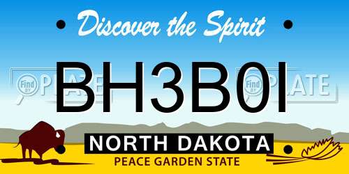 BH3B0I North Dakota License Plate