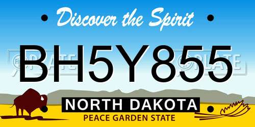BH5Y855 North Dakota License Plate