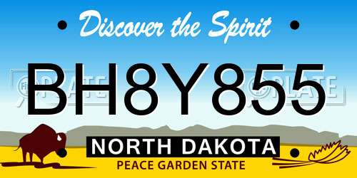 BH8Y855 North Dakota License Plate