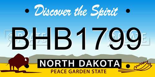 BHB1799 North Dakota License Plate