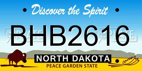 BHB2616 North Dakota License Plate