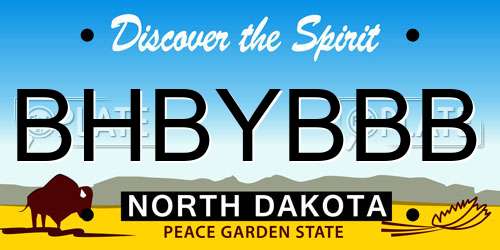 BHBYBBB North Dakota License Plate