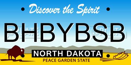 BHBYBSB North Dakota License Plate