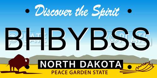 BHBYBSS North Dakota License Plate