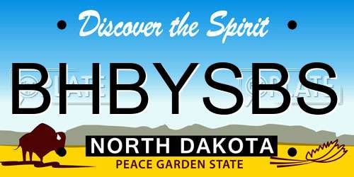 BHBYSBS North Dakota License Plate