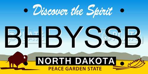 BHBYSSB North Dakota License Plate
