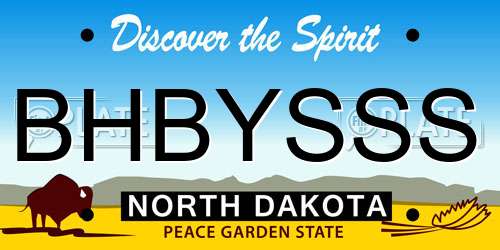 BHBYSSS North Dakota License Plate