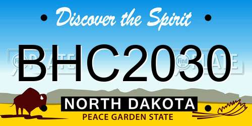 BHC2030 North Dakota License Plate