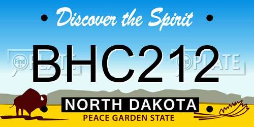 BHC212 North Dakota License Plate