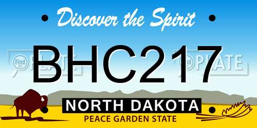 BHC217 North Dakota License Plate