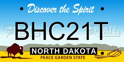 BHC21T North Dakota License Plate