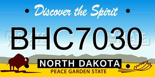 BHC7030 North Dakota License Plate