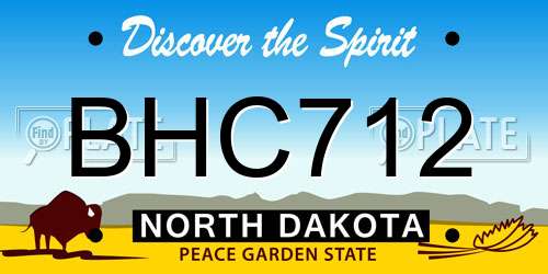 BHC712 North Dakota License Plate