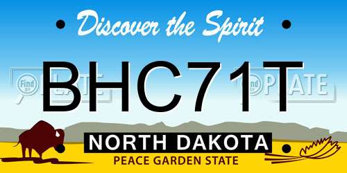 BHC71T North Dakota License Plate