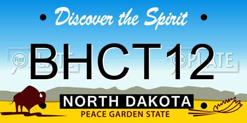 BHCT12 North Dakota License Plate