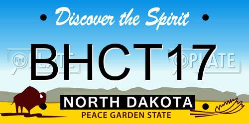 BHCT17 North Dakota License Plate