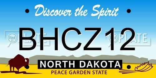 BHCZ12 North Dakota License Plate