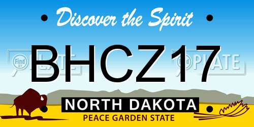 BHCZ17 North Dakota License Plate