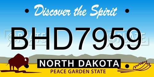 BHD7959 North Dakota License Plate