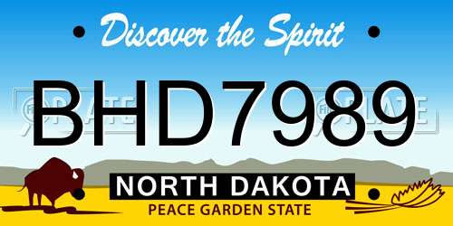BHD7989 North Dakota License Plate
