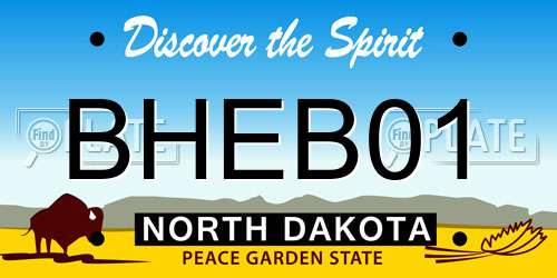 BHEB01 North Dakota License Plate