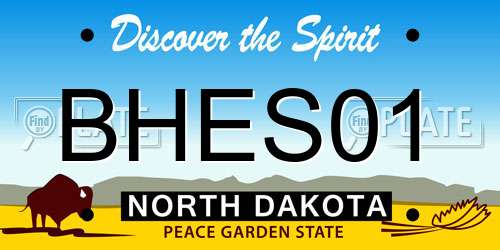 BHES01 North Dakota License Plate