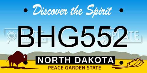 BHG552 North Dakota License Plate
