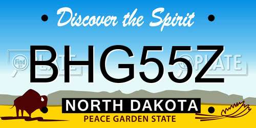 BHG55Z North Dakota License Plate