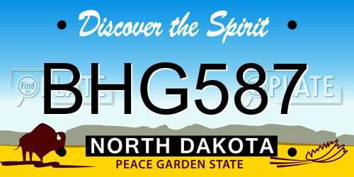 BHG587 North Dakota License Plate