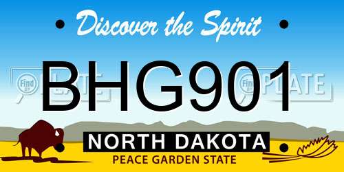 BHG901 North Dakota License Plate