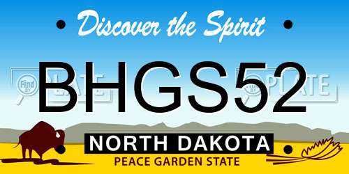 BHGS52 North Dakota License Plate