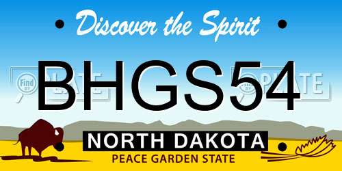 BHGS54 North Dakota License Plate