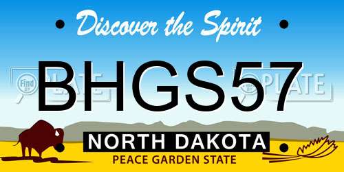 BHGS57 North Dakota License Plate