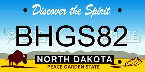 BHGS82 North Dakota License Plate
