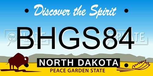 BHGS84 North Dakota License Plate