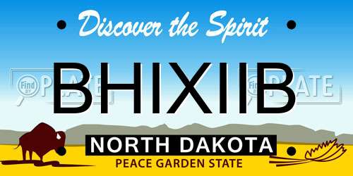 BHIXIIB North Dakota License Plate