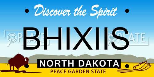 BHIXIIS North Dakota License Plate