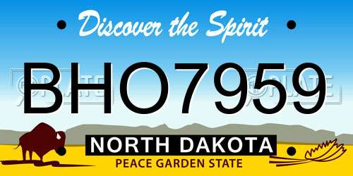 BHO7959 North Dakota License Plate