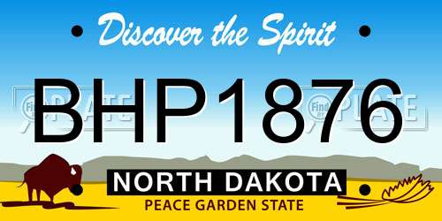 BHP1876 North Dakota License Plate